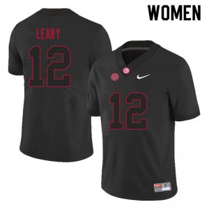 NCAA Women's Alabama Crimson Tide #12 Christian Leary Stitched College 2021 Nike Authentic Black Football Jersey ZW17A38BU